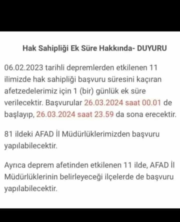 Hak sahipliği Bilgilendirmesi